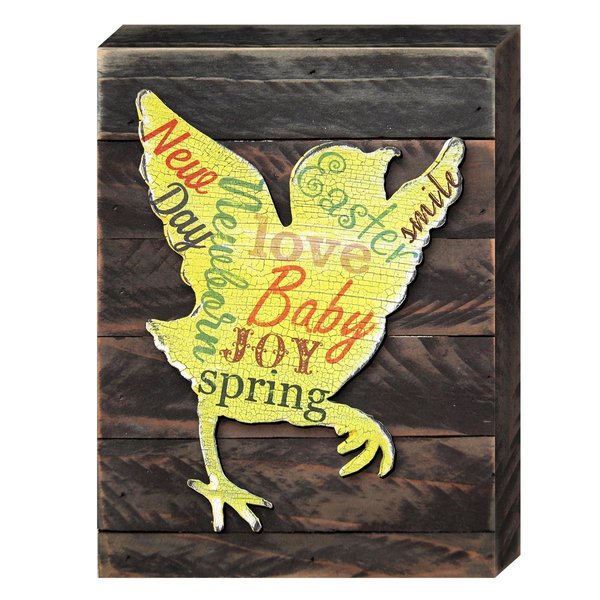 Designocracy Baby Chick Easter Art on Board Wall Decor 9871618